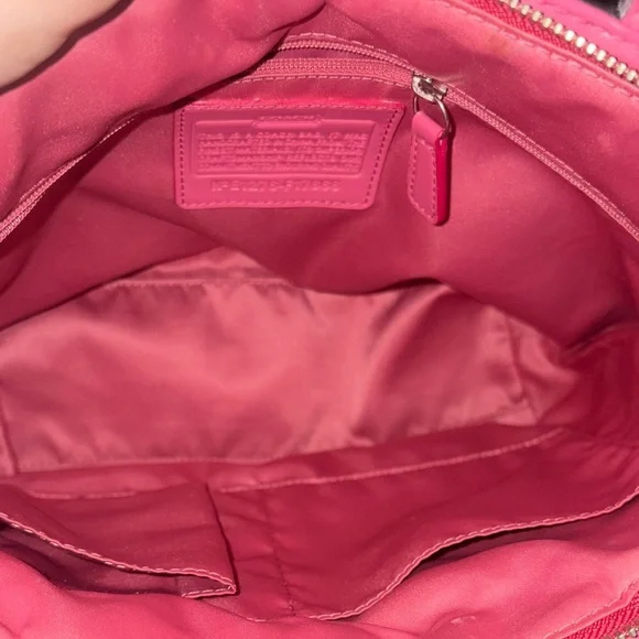 Coach Y2K Fuchsia Quilted Nylon Monogram Tote Bag